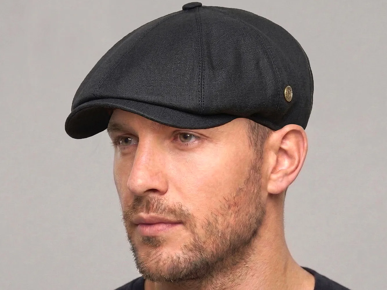 Pozze Lüx Keten Peaky Blinders Kasket - Siyah