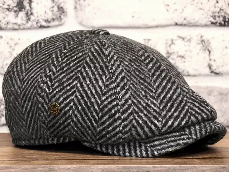 Pozze Kaşmir Geniş Balıksırtı İngiliz Peaky Kasket